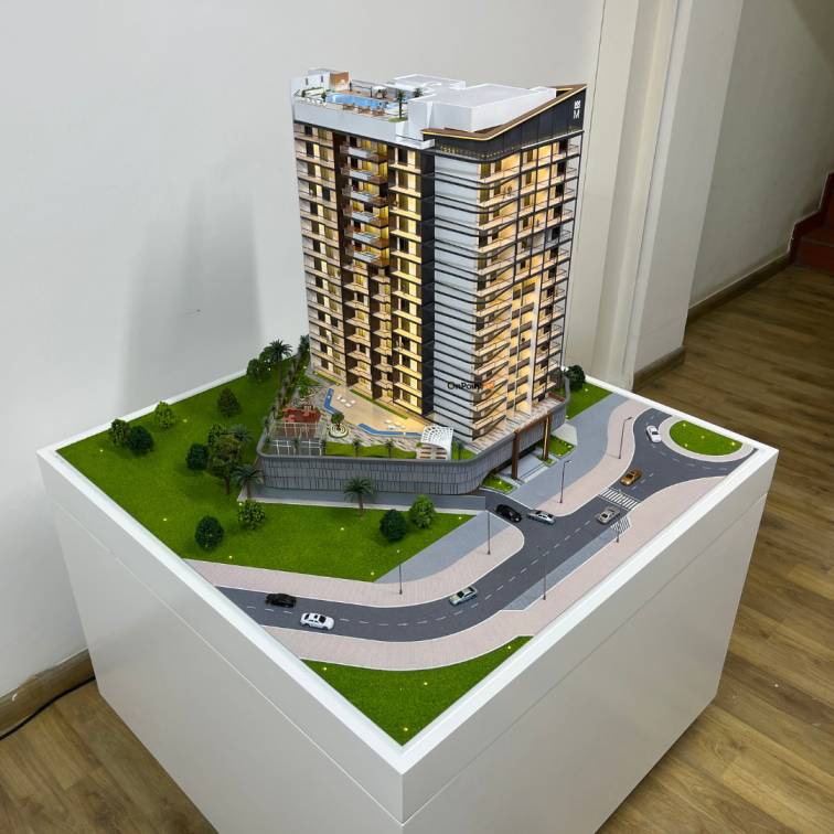 Architectural model of residential building