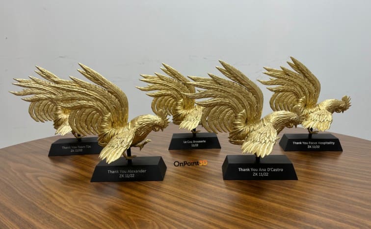 3d printing rooster trophy in dubai