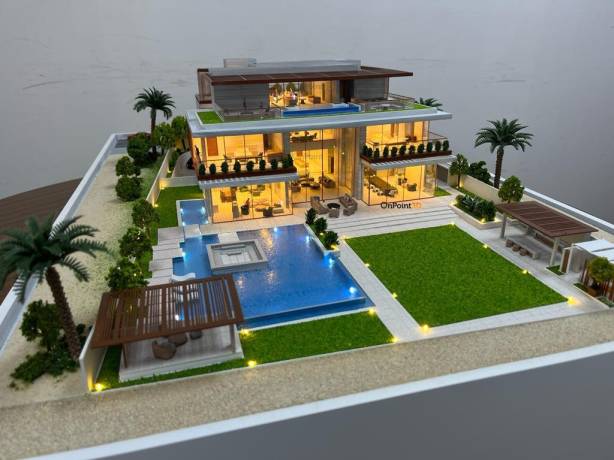 Villa scale model with interiors in dubai by on point 3d