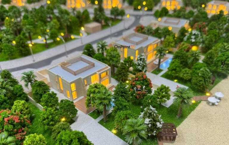 Architectural model making of island masterplan in dubai