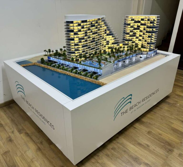 Architectural Model of Residential Towers in Dubai